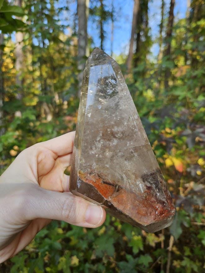Large Smoky Quartz with Hematite Inclusions: Quality Brazilian Crystal Home Decor - Image 9
