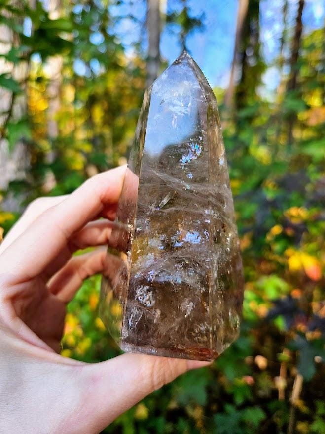 Large Smoky Quartz with Hematite Inclusions: Quality Brazilian Crystal Home Decor - Image 3