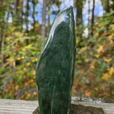 Large Nephrite Jade Freeform: Green Stone for Luck, Polished Jade Crystal