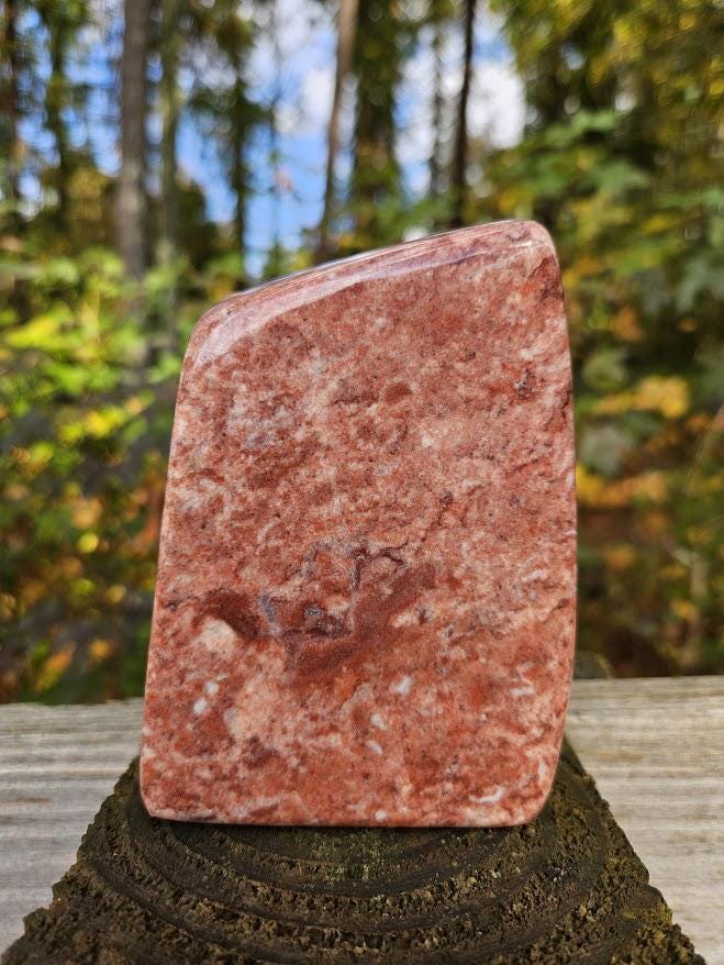 Quality Strawberry Jasper Freeform: Heart Chakra Crystals, Natural Home Decor - Image 5