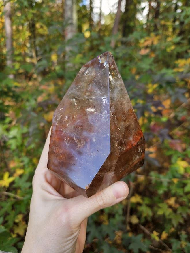 Quality Smoky Quartz Crystal with Red Hematite Inclusions: Bahia, Brazil - Root Chakra - Image 6
