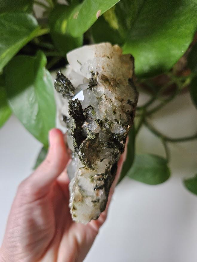 Quality Forest Quartz Cluster: Turkish Epidote and Quartz Crystal - Image 6