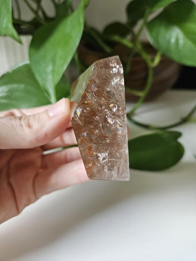 Quality Smoky Quartz Crystal with Hematite Inclusions: Bahia, Brazil - Root Chakra - Image 5