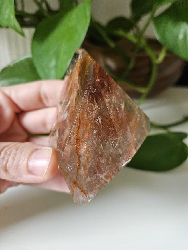Quality Smoky Quartz Crystal with Hematite Inclusions: Bahia, Brazil - Root Chakra - Image 8