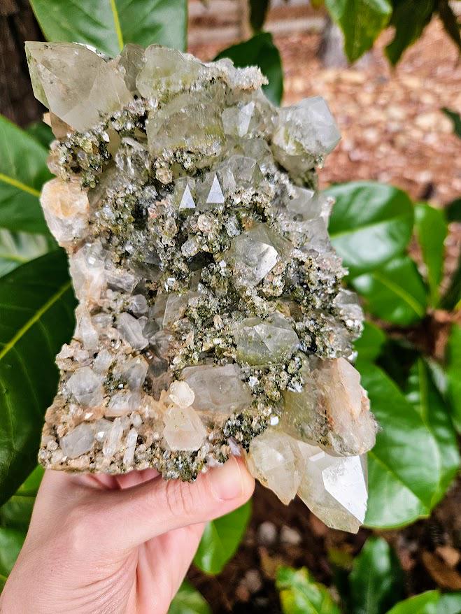 XL Forest Quartz Cluster: Quality Turkish Epidote and Quartz Crystal - Image 3