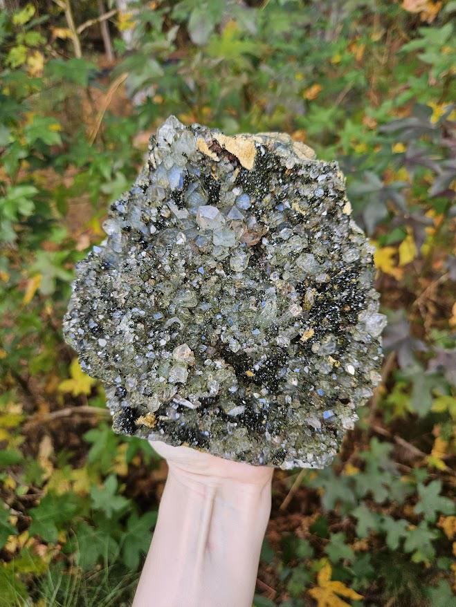 Quality Forest Quartz Cluster: Large Turkish Epidote and Quartz Crystal - Image 2
