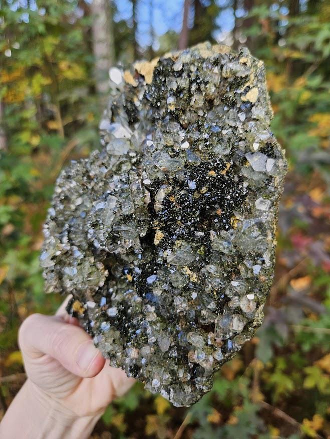 Quality Forest Quartz Cluster: Large Turkish Epidote and Quartz Crystal - Image 6
