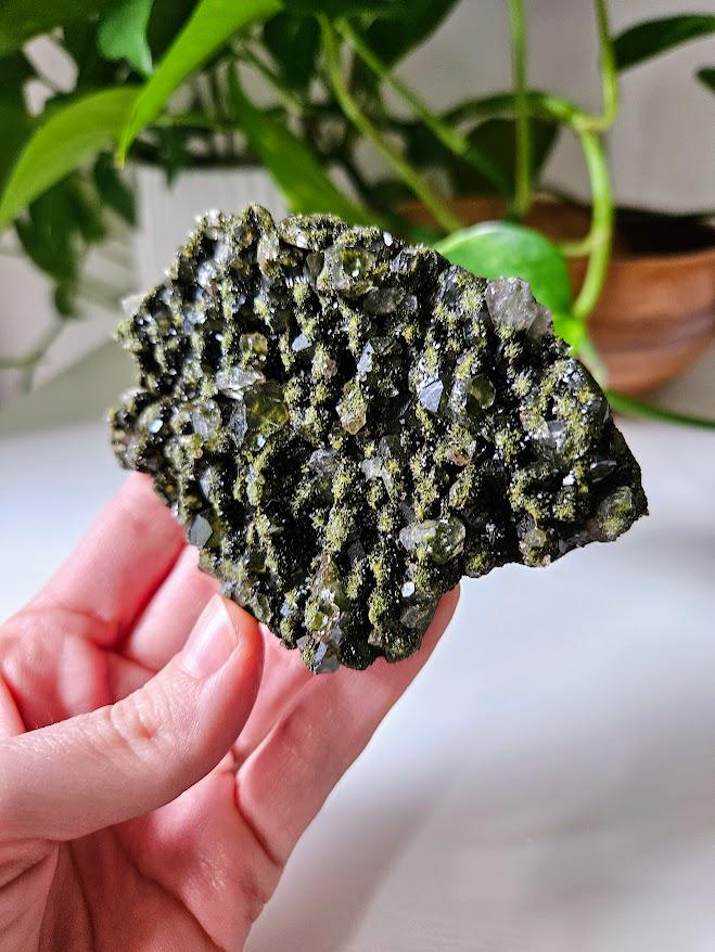 Raw Forest Quartz Cluster: Turkish Epidote and Quartz Crystal - Image 4