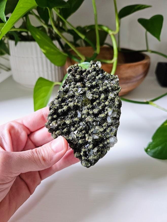 Raw Forest Quartz Cluster: Turkish Epidote and Quartz Crystal - Image 9