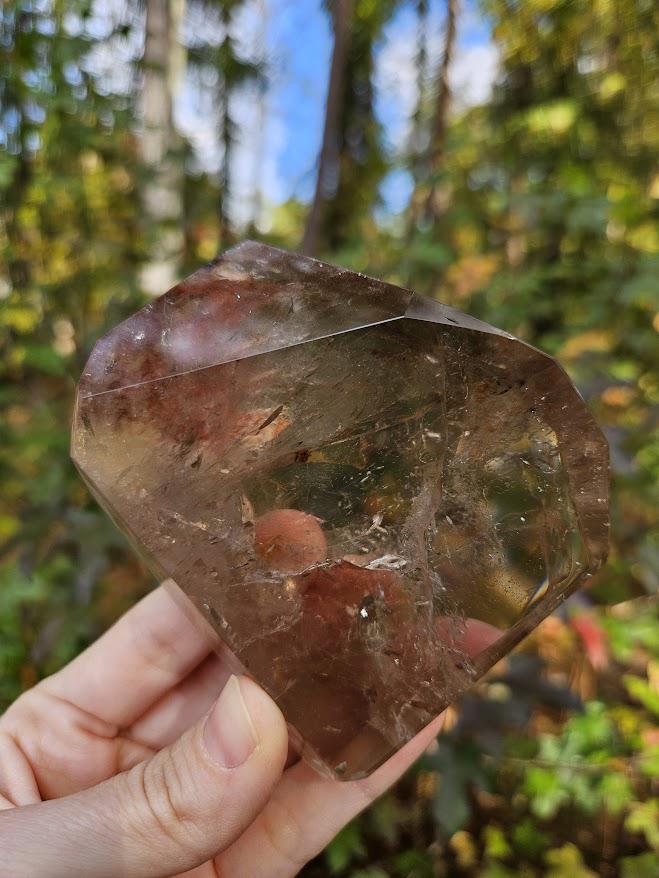 Quality Smoky Quartz Crystal with Hematite Inclusions: Bahia, Brazil - Root Chakra - Image 4