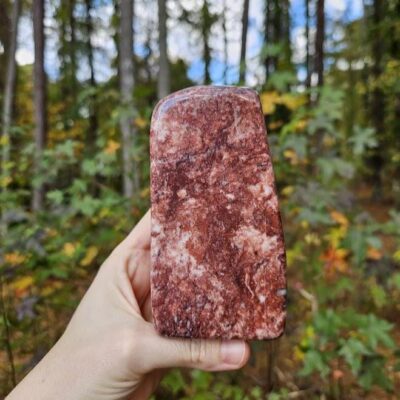 Quality Strawberry Jasper Freeform: Heart Chakra Crystals, Natural Home Decor