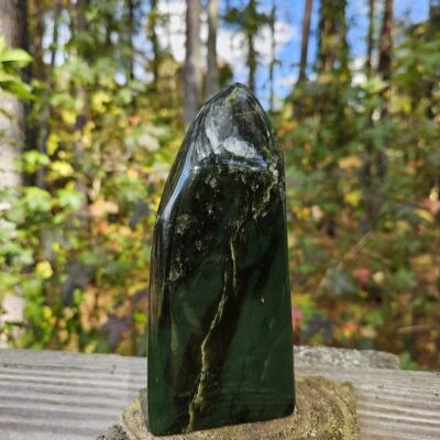 Quality Nephrite Jade Freeform: Green Stone for Luck, Polished Jade Crystal