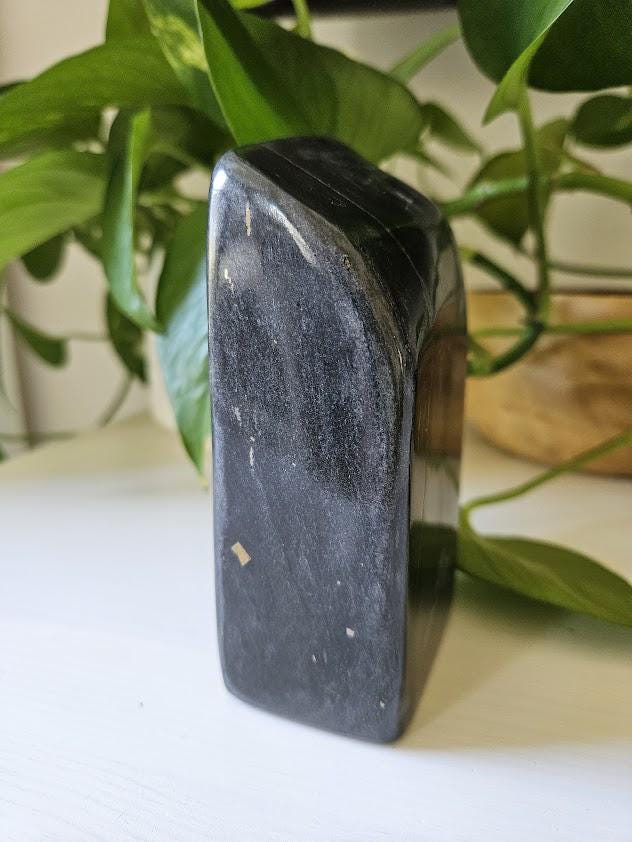 Black Jade and Pyrite Freeform: Polished Jade Stone, Afghanistan - Image 8