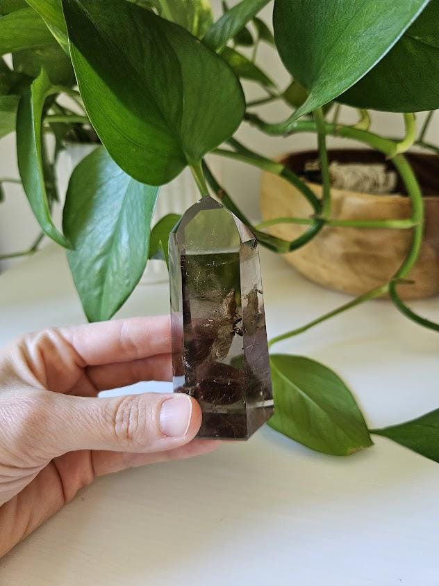 Quality Smoky Quartz Point: Bahia, Brazil - Natural Home Decor