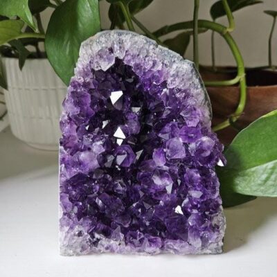 Large Uruguayan Amethyst Cut Base: Dark Purple Amethyst Crystal - Natural Home Decor, Spirituality