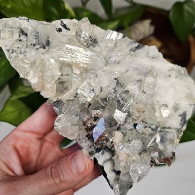 Diamond Apophyllite on Chalcedony: Natural Crystals from India