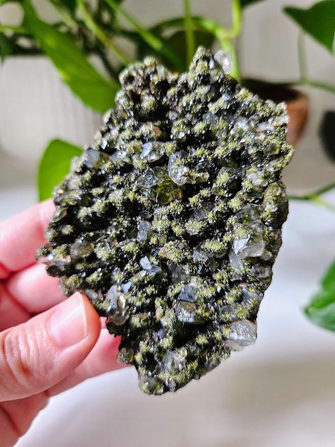 Raw Forest Quartz Cluster: Turkish Epidote and Quartz Crystal - Image 2