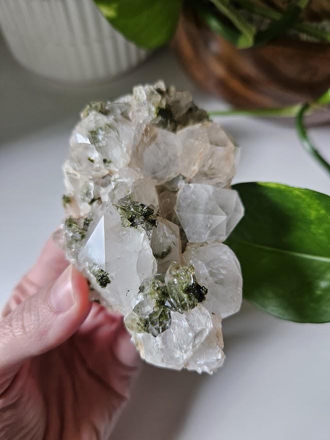 Quality Forest Quartz Cluster: Turkish Epidote and Clear Quartz Crystal, Raw Crystals - Image 10