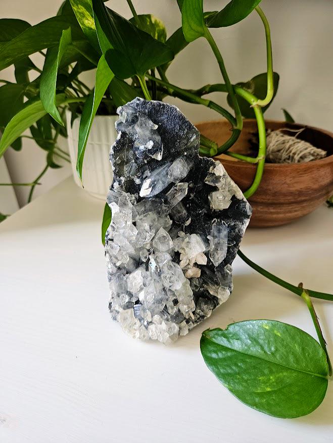 Large Diamond Apophyllite Cluster: Blue Chalcedony Crystal - Natural Home Decor - Image 10