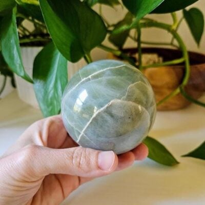 Polished Garnierite Sphere: Green Moonstone Sphere