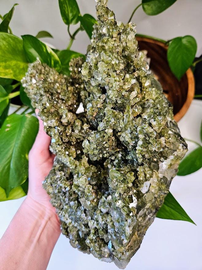 XL Forest Quartz Cluster: Natural Turkish Epidote and Quartz Crystal - Image 2