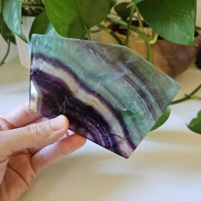 Polished Rainbow Fluorite Slab, Crystal Home Decor